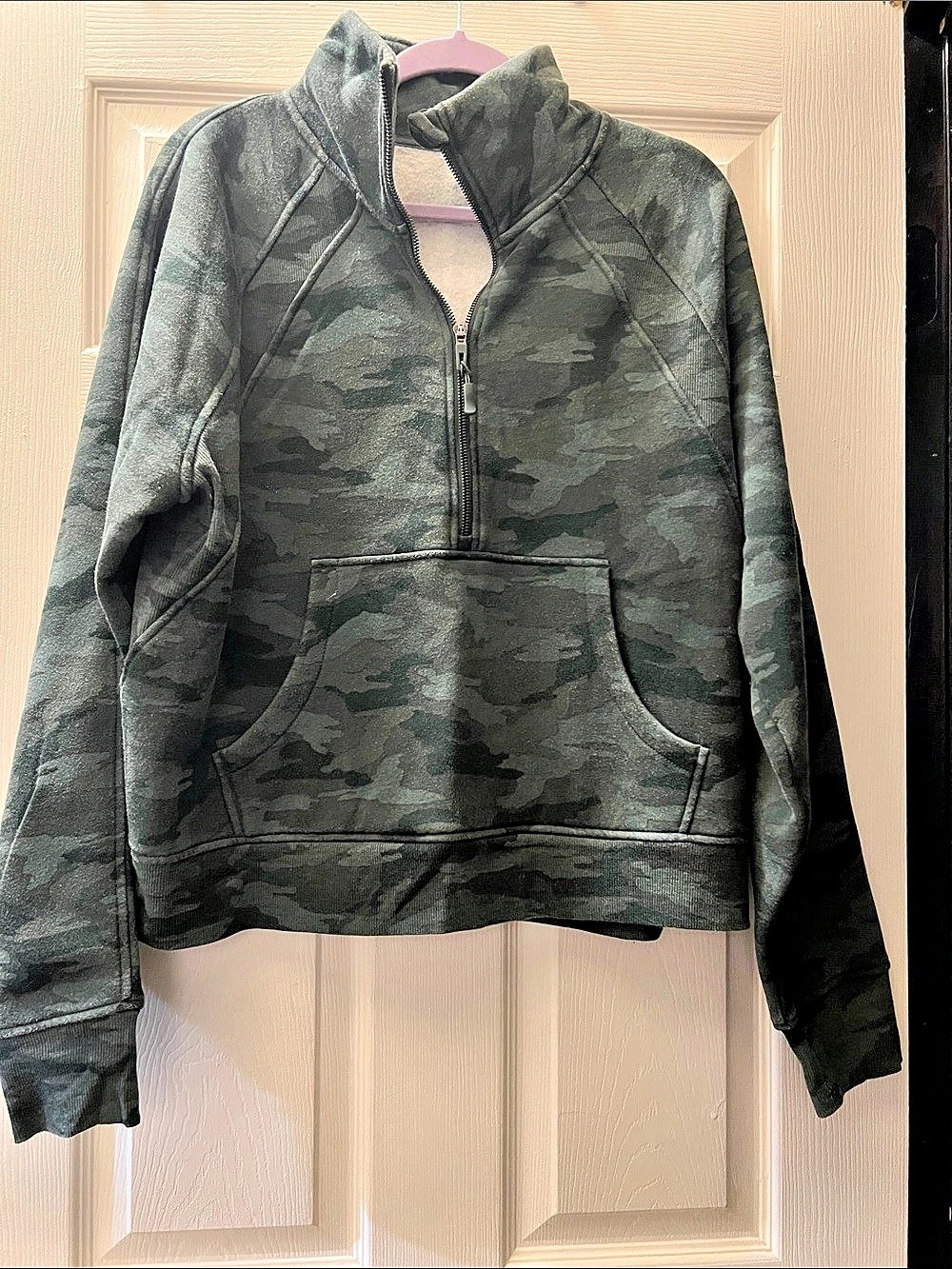 Oversized Half-Zip Hoodie Green & Black